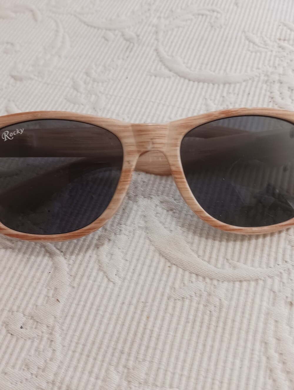 Rocky Men’s Sunglasses in Light Wood-Tone Frame with Dark Lenses